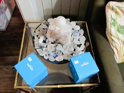 Sale Photo Thumbnail #49: Incredible quartz crystal fountain, 2 Amazon echo dots