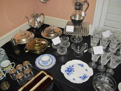 Sale Photo Thumbnail #71: Fostoria, Waterford, Sheridan silver
