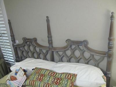 Sale Photo Thumbnail #107: Mid-century king headboard (professional updated finish)