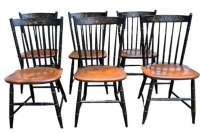 Sale Photo Thumbnail #14: Hitchcock Chairs - Six - Good Condition