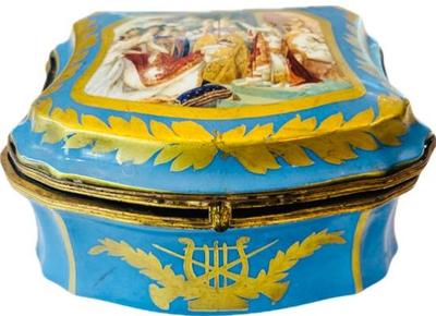 Sale Photo Thumbnail #24: Vintage Limoges Porcelain Hinged Box - Signed Limoges Made For Marshall Fields & Co. Chicago