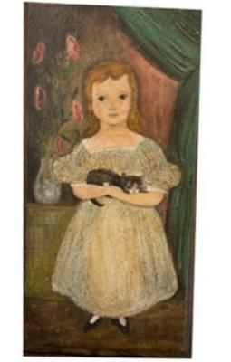 Sale Photo Thumbnail #56: Original Folk Art Painting On Board - Signed "By Hand - The Roberts Family"
