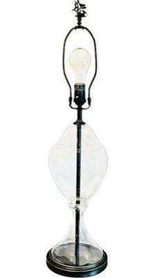Sale Photo Thumbnail #66: Pottery Barn Glass Lamp With Brushed Metal Base & Birds Nest Finial