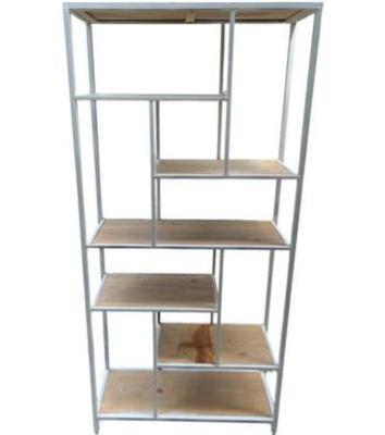 Sale Photo Thumbnail #20: Contemporary Staggered Shelf Etagere - Metal & Wood