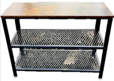 Sale Photo Thumbnail #36: Metal Storage Utility Shelf With Wooden Top