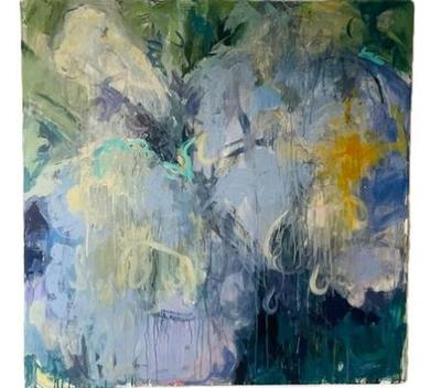 Sale Photo Thumbnail #44: Acrylic On Canvas Night Flowers By Darien Artist Britt Bair