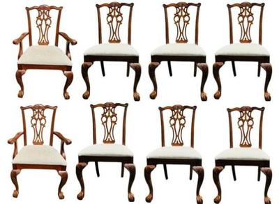 Sale Photo Thumbnail #4: Ethan Allen Mahogany 18th Century Chippendale Chairs