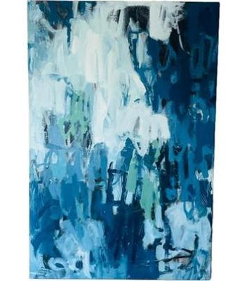 Sale Photo Thumbnail #41: Acrylic On Canvas Ocean Swell By Darien Artist Britt Baer