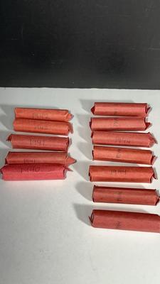1940-1944 Hand Rolled Lincoln Wheat Penny Rolls