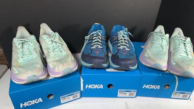 Three Pairs Hoka Size 11B Shoes