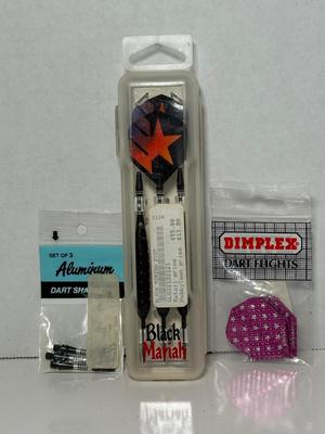 NIB Black Mariah Darts, 3 Aluminum Shafts & Dimplex Dart Flights
