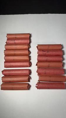 1957-1958 Hand Rolled Lincoln Wheat Penny Rolls