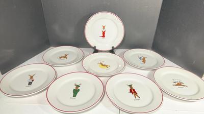 LTD Set Of 8 Santa’s Reindeer Plates