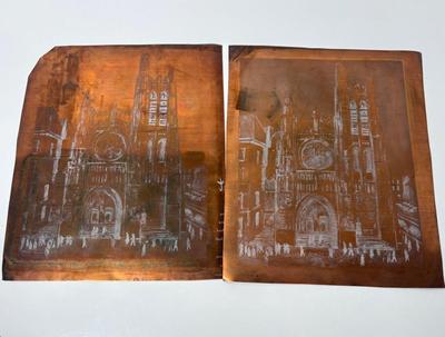 Bernard Lamotte St. Thomas Church, NY. Copper Plate Etching