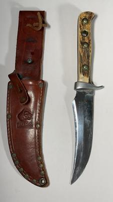 Puma Vintage Antlered Skinner Knife With Sheath