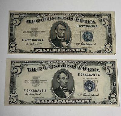 U.S. $5 Silver Certificates 1953 Series A