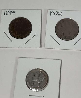 Liberty Nickels V Cents & Mercury Dime