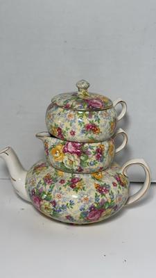 Lord Nelson Ware "Rose Time” Stacking Teapot Set