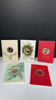 Franklin Mint 1976-1980 Annual Christmas Bronze Medals