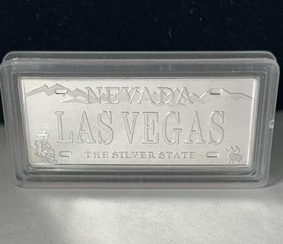 LAS VEGAS STRIKE -SILVER Clad BAR IN CASE
