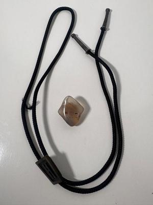 Vintage Rancho Alegre Taxco Mexico Sterling “H” Bolo Tie Slider & Sterling Tips