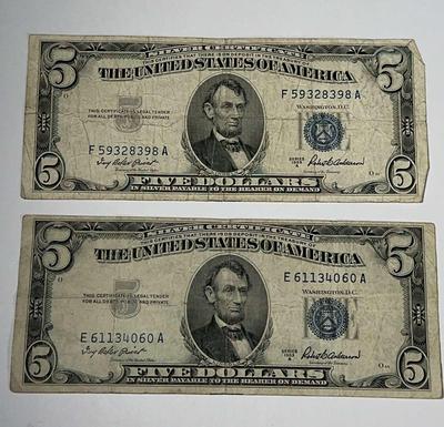 U.S. $5 Silver Certificates 1953 Series A #3