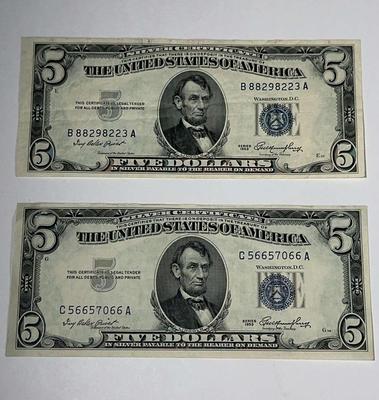 U.S. $5 Silver Certificates 1953 Series #2