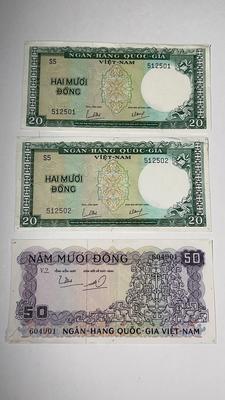 South Vietnam 1960s Dong Bills