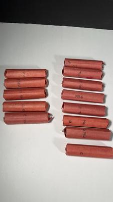 1955 & 1956 Hand Rolled Lincoln Wheat Penny Rolls