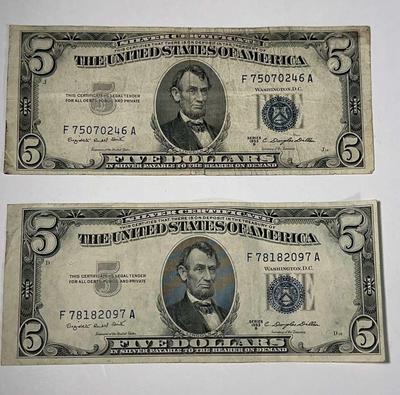 U.S. $5 Silver Certificates 1953 Series B