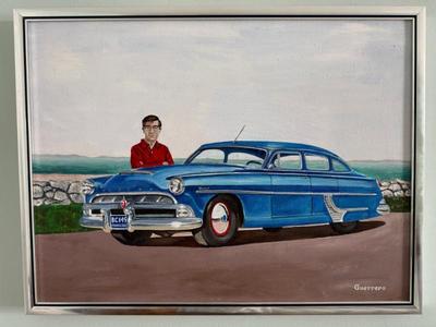 Portrait Of A Man And A Classic Hudson Hornet