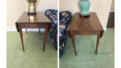 Pair Of Vintage Drop-Leaf End Tables