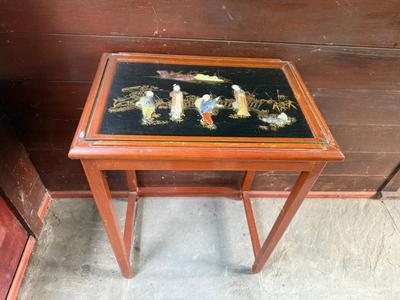 Chinese Table With Stone Decoration