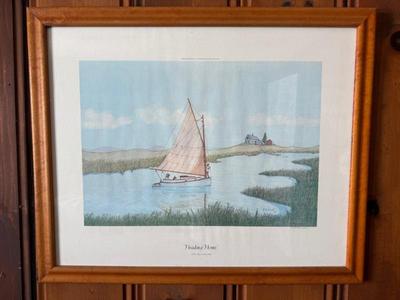 R.R. Newell Signed "Heading Home" Cape Cod Print