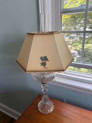 Electrified Glass Oil Lamp