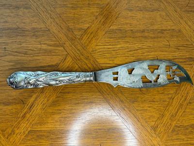 Antique Silver Fish Server