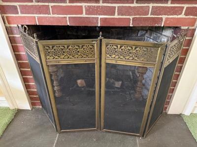 Pierced Brass Fireplace Screen