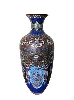 Impressive Cloisonne Bronze Floor Vase