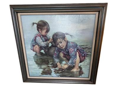 Kee Fung Ng "Children Playing" Signed L.E. Canvas Print