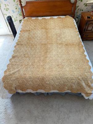 Antique Crocheted Cotton Coverlet