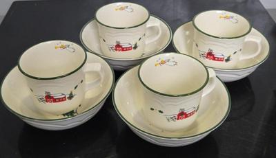 Christmas bowls and cups set of 4)