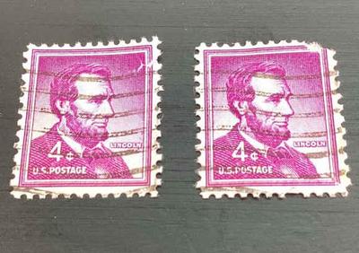 Abraham lincoln 4 cent stamp purple very rare