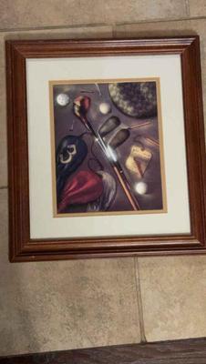 Golf inspired print framed