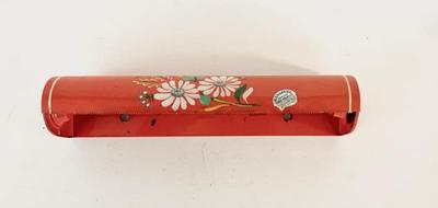 Sale Photo Thumbnail #94: Vtg. Ransburg wall mount tinfoil/wax paper dispenser, with orig. sticker