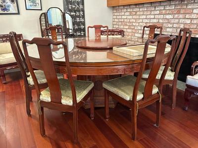 Rosewood table with matching chairs