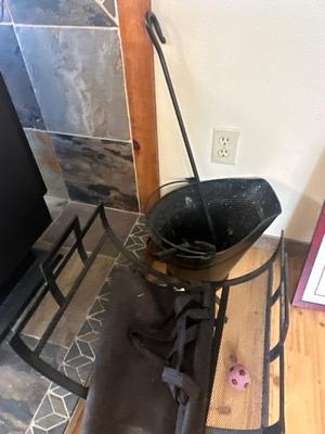 Fireplace ash bucket with shovel set
