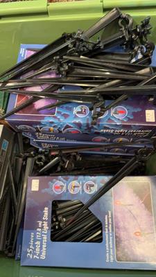 Boxes Of Unopened Lights & Yard Stakes 