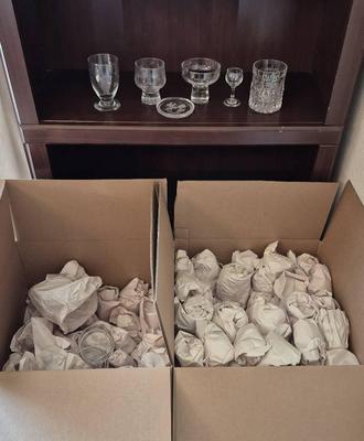 Huge Mystery Lot Of Etched/Cut Glasses