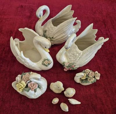 Vintage Ceramic Swan Planter And More