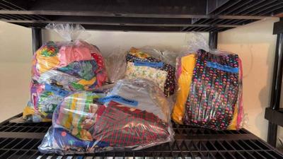 Four bags of scrap fabric